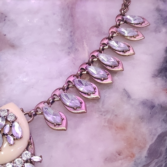 Lavish Vintage Iridescent Crystal Drop Necklace - Picture 5 of 9